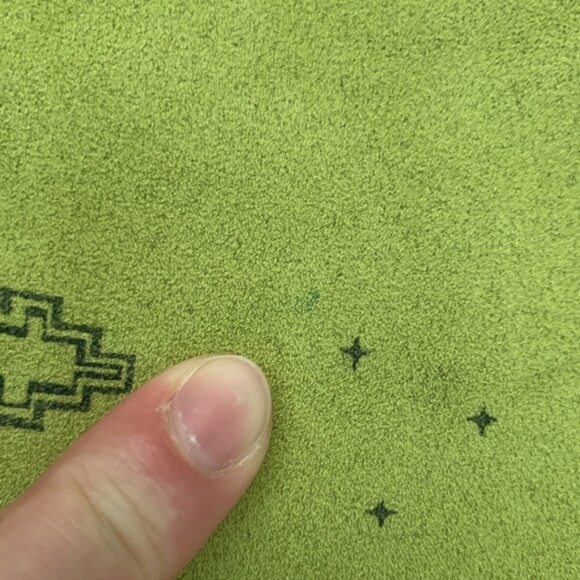 Vintage Chico’s Size 3 Button Front Blouse Shirt Lime Green Faux Suede Western - Picture 8 of 10